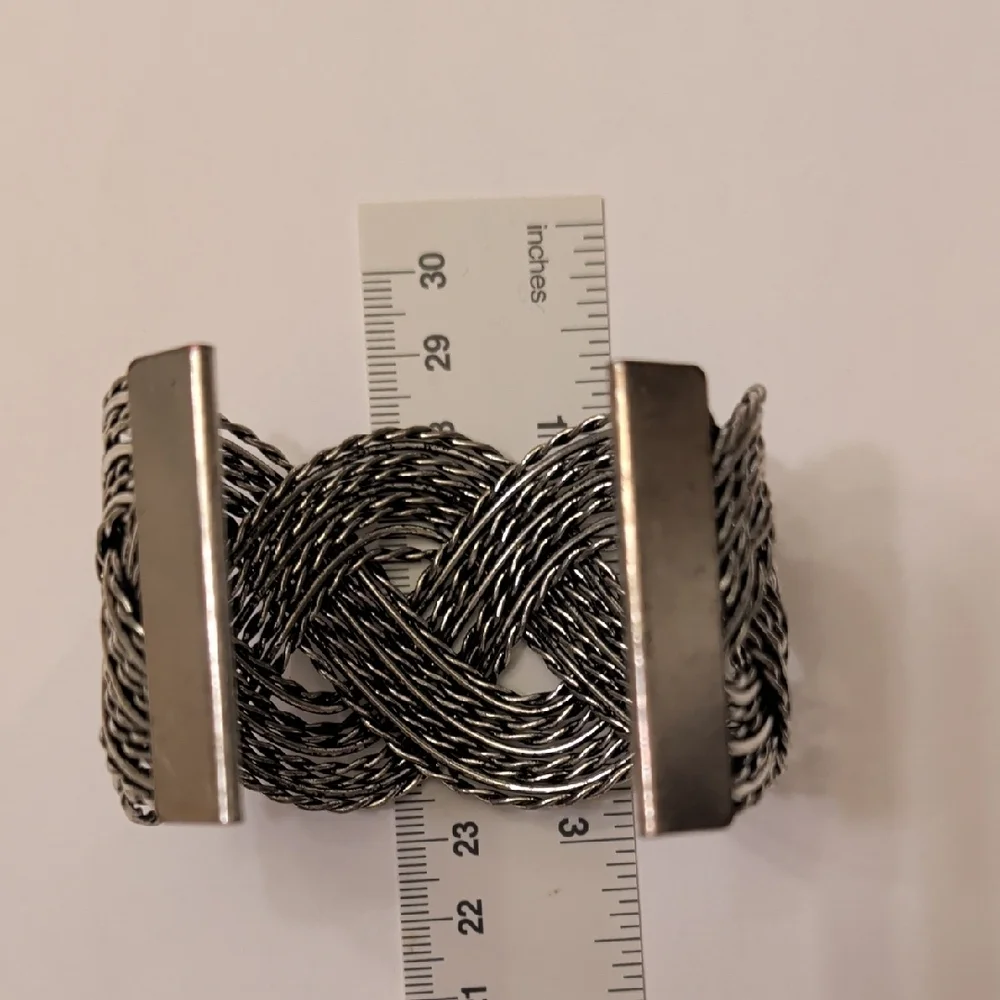 Vintage Silver Tone Braided Bracelet